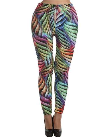 Fashion Punk LUCK cookies Colorful Weed Stretch Bodycon Leggings Tights Pants