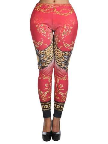Flowers' Pattern Printed Stretch Pants Ankle Length Footless Leggings Slim Fit Leggings Nightclubwear