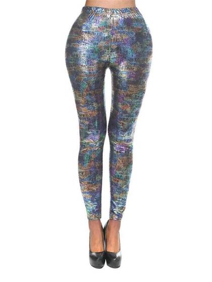 Women's graffiti Print Tie Dye Graphic Stretchy Tights Leggings Pants