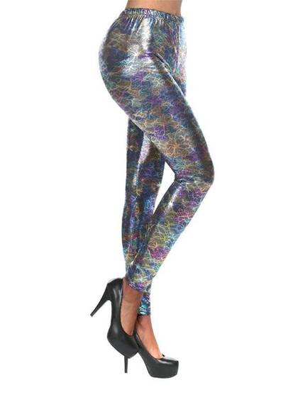 Women's water waves Print Tie Dye Graphic Stretchy Tights Leggings Pants