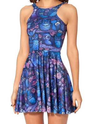Fashion 3D Dgital Print Scoop Skater Casual Dress Ball Party Summer Bubble Clubwear S/M/L