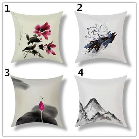 Landscape Painting Cotton Linen Printed Pillow Cover Cushion Cover Home Decor