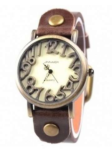 Unique Marks Frame Analog Digital Watch With PU Leather Women's Watches