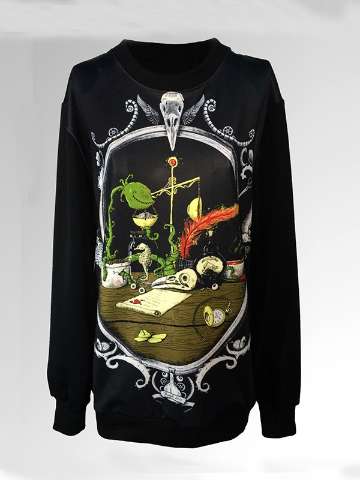 Womens Stylish Steampunk Gothic Darque Pullover Sweatshirts & Hoodies