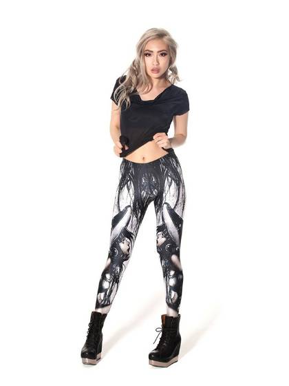 Trendy Montage Digital Print Women Tights Pants Leggings