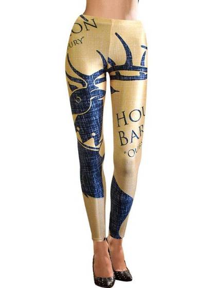 Women's Slim Fit Digital Baratheon Print High Waist Leggings Pencil Pants