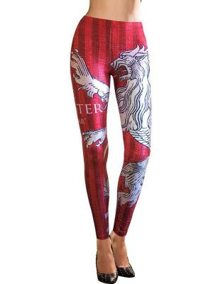 Women's Slim Fit Digital lannister Print High Waist Leggings Pencil Pants