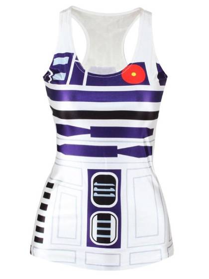 WOMEN'S FASHION Artoo2.0 Digital Print Tank Top Clubwear Gothic Punk T-Shirt -free size