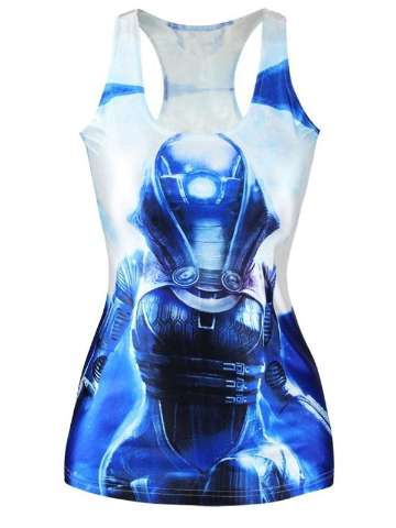 Fashion Star Wars-The Force Print Clubwear Quality Digital Tank Top Gothic Punk T-Shirt