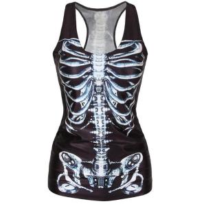 Women Gothic Loose Shirts Tank Tops  Digital Printed Vest