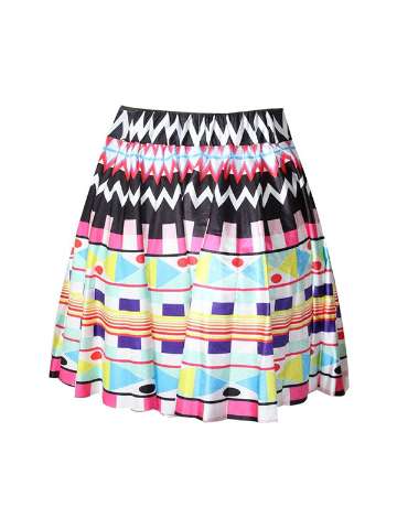 Summer Fashion Retro Digital Print Aztec Skater Mini Skirt