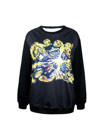 Fashion Women's ladies 3D Print Bomb Loose Sweatshirts & Hoodies