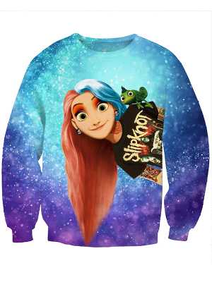 Fashion Women's Punk Rapunzel Princess Print Cute Sweatshirt Hoody Spring Autumn Sweaters & Cardigans