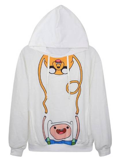 Women's Fashion adventure time Jake and Finn Digital Print Long Sleeve Hoodies Sweatshirt