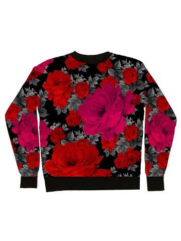 Ladies Print Hoodie Hipster Long Sleeves Sweatshirt Casual Crew Neck Sweater