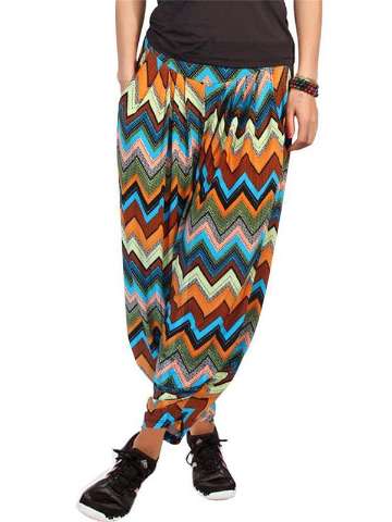 Women's Smocked Waist Harem Hippie Boho Yoga Palazzo Casual Pants