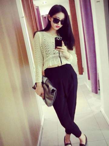 Casual shirt New fashion Women vest Lace embroidered mesh full topsembroidery flower transparent blouse Slim Trumpet