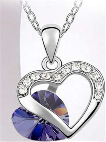 Women's Fashion Korean Multi Color Style Jewelry Crystal Necklace Chain Gift For Her