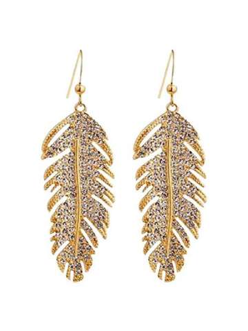 Womens Fashion Jewelry Feather-shaped Elegant Fashion Crystal Fisher-Hook Earrings with Imported Crystal for Birthdays / Christmas / Wedding