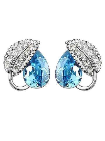 Womens Fashion Jewelry Leaf And Teardrop Earrings With Imported Crystal for Birthdays / Christmas / Wedding