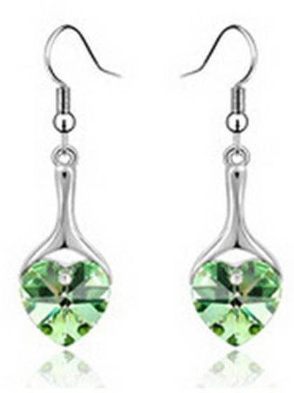 Lady's fashion vintage shiny Love heart chain pendant necklace choker and earrings