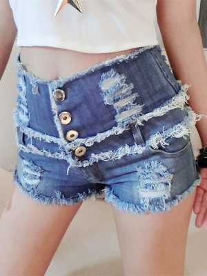 Women's Fashion Slim Fit sexy nightclub hipster thin jeans Summer High Waist Patchwork shorts