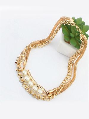 Pearl Necklace Cat Chain Women Brand Accessories Jewelry Multilayer Gold Pearl Choker