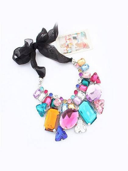 New choker necklace women statement necklace Candy color irregular stone necklace geometric necklaces