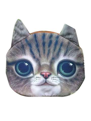 2015 New Cute Dogs Cartoon 3D Huskie Print Animal Face Zipper Case Coin Purse Wallet Makeup Buggy Bag Pouch Women Kids