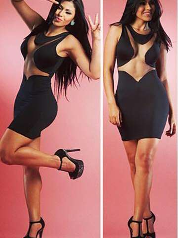 Sexy Mesh Inset Sleeveless Tank Dress Bandage Clubwear Evening Party Dress Bodycon Dress