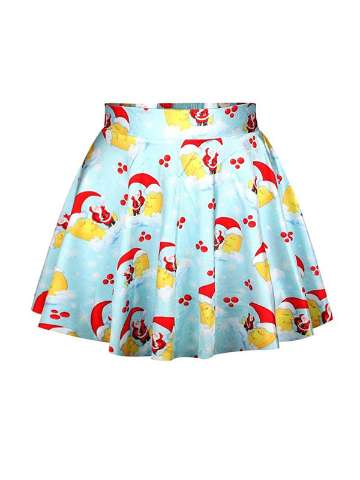 christmas fashion new arrival snowmen print short skirts autumn winter girl skirts women saias skirt