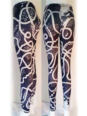 Women Fashion Black White Stripe Digital Print Leggings New Casual Legging