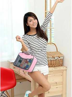 Travel Necessary Practical Dual Handbag Purse Nylon Dual Organizer Insert Cosmetic Storage Bag