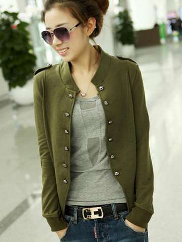 2015 spring and autumn women's solid color stand collar badges double-breasted short fragrant Jackets & Coats