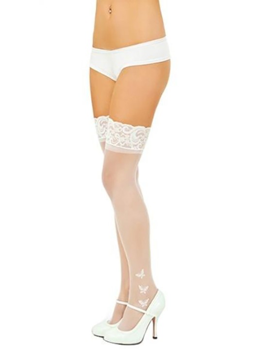 2015 HOTTEST!!! 3Colors Sexy Cute Sheer Thigh Highs Lace Top Stockings with Butterflies-Vans