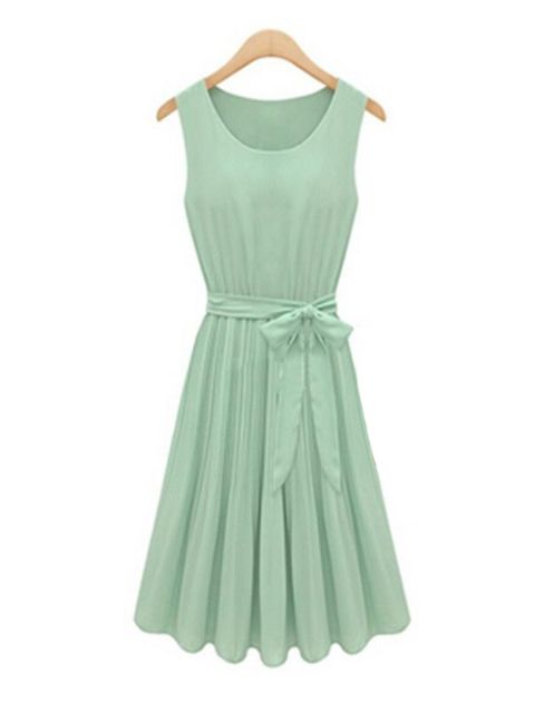 Summer Fashion Girl Sleeveless Chiffon Dresses Maxi Dress Beach Dress