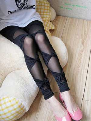 Women's Vintage Sexy Ripped Stretch Tights Legging Pants Black Leggings