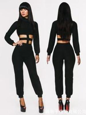 Strappy Celeb Inspired Black Overall Bandage Romper jumpsuit Playsuit Bodycon Clubwear SZ SML