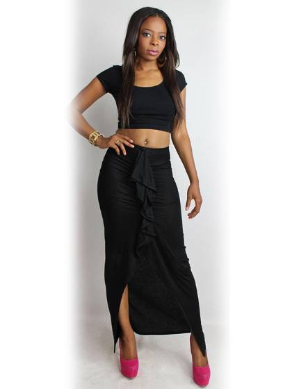 Lady's Gypsy Maxi Denim Fish Tail Ultra Maxi Belly Dance Long Skirts