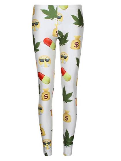 Trendy Summer Pants Emoji Digital Printing Sports Fitness Leggings