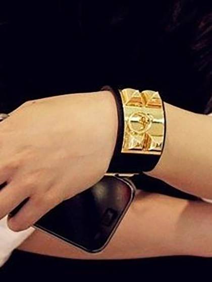 Exaggeration Unisex Womens Multilayer Leather Charm Cross Cuff Bangle Punk Style Bracelet