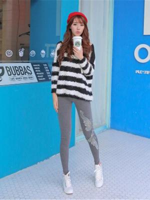 Women's Sheer Crochet Cotton Floral Lace Flare Tight Leggings Pants Trousers