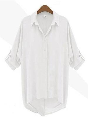 2015 NEW Fashion Women Button Down Chiffon T Shirt Casual Long Sleeve Tops Blouses