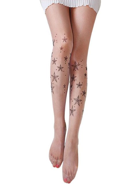 Fashion Vintage cartoon tattoo pantyhose print Tights stockings