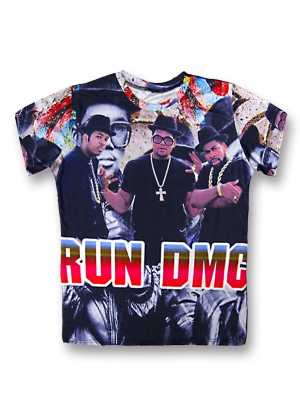 Fashion Hot Summer 3D Print Hip-Hop Band "RUN DMC" Star Cotton Short Sleeves Casual T-shirt Tops Tees