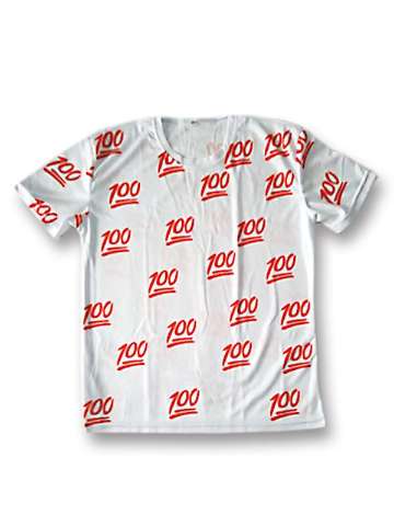 Fashion Hot Summer Cool 3D Print "100" Full Score Punk Cotton Short Sleeves Casual T-shirt Tops