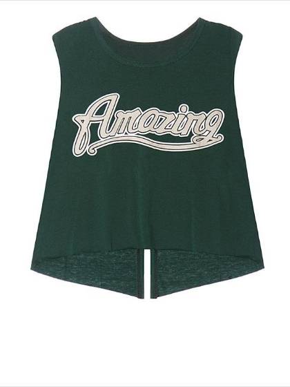 2015 Fashion O-Neck Letters Printed Short Bottoming Blouses Sleeveless Vest T-Shirt(4 Colors,Ones Size)