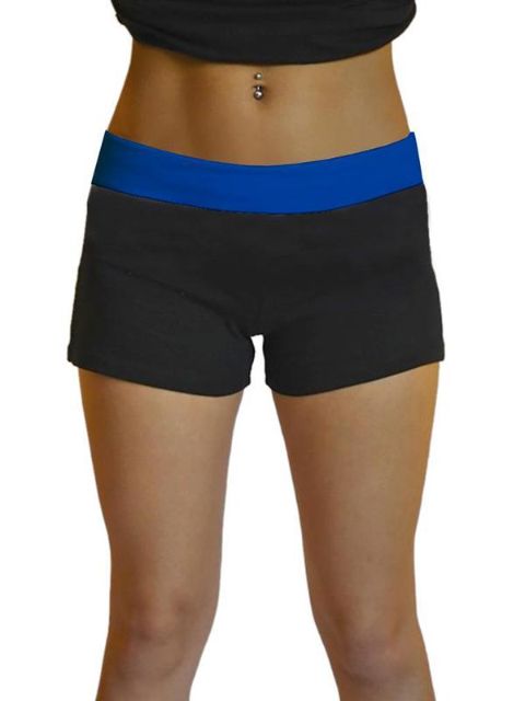 Womens Fashion Active Fitness Contrast Yoga Shorts Sports Leggings with Stretch