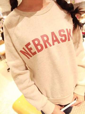 Korean Style Womens Casual Stars printing personalized loose Sweatshirts & Hoodies