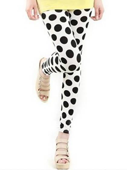 Women Polka Dot Big Dotted Pant Footless Legging